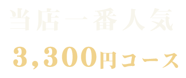 当店一番人気3,300円コース